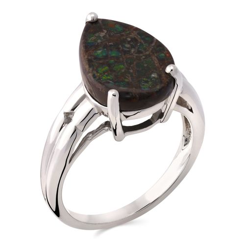 Anel em Prata 925 com Amolite Gota 156804