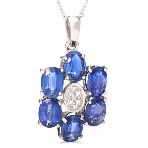 Pingente em Prata 925 Com Kianite e Topázio Branco 159526