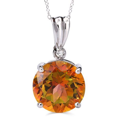 Pingente em Prata 925 com Topázio Místico Redondo e Topázio Branco 159737