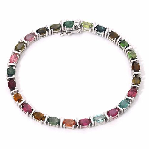 Pulseira em Prata 925 com Turmalinas Coloridas 141618 Pulseira em Prata 925 com Turmalinas Coloridas 141618