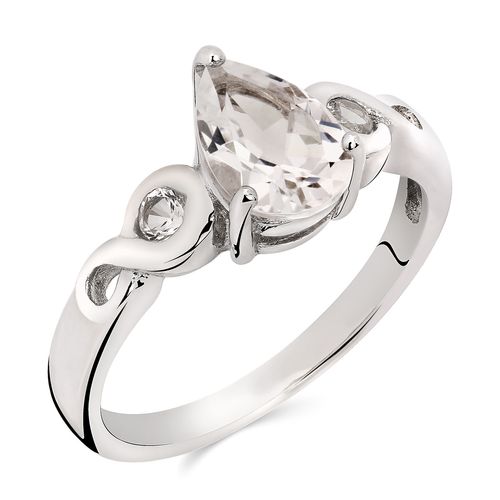 Anel em Prata 925 com Goshenite e Topazios Brancos 160532 Anel em Prata 925 com Goshenite e Topazios Brancos 160532