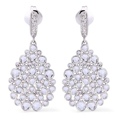 Par de Brinco Linha Setara em Prata 925 com Topázios Brancos 143992