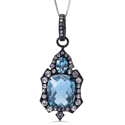 Pingente Linha Setara em Prata 925 com Topazios Azuis e Topazios Brancos 144179