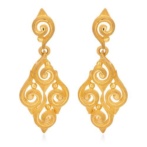 Par de Brinco em Ouro Amarelo 24k Prima Gold Vazado 143193