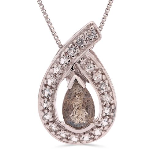 Pingente em Prata 925 com Espectrolita e Topázio 155064 Pingente em Prata 925 com Espectrolita e Topázio 155064