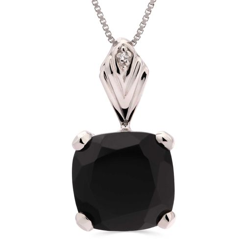 Pingente em Prata 925 com Ônix Quadrado 155234