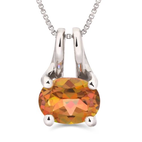 Pingente em Prata 925 com Topázio Místico Oval 157081