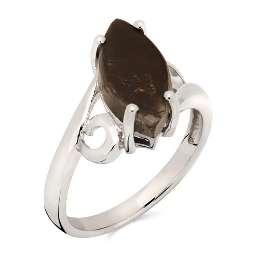 Anel em Prata 925 com Ammolite Navete 157352