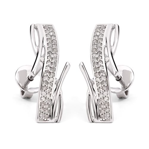 Par de Brinco em Ouro Branco 18k com Diamantes 148818