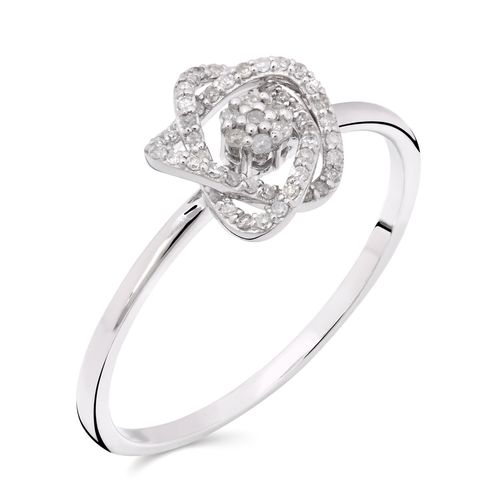 Anel em Ouro Branco 18k Com  Diamantes 148877