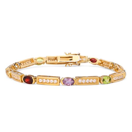 Pulseira em Prata 925 com Mix de Pedras Brasileiras 196817