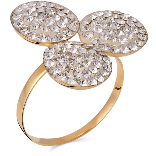 Anel em Ouro Amarelo 18 k com Cristais Swaroviski 154070 Anel em Ouro Amarelo 18 k com Cristais Swaroviski 154070