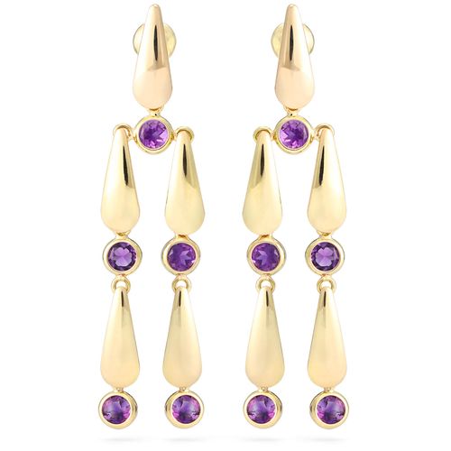 Par de Brinco em Ouro Amarelo 18k com Ametistas 183138