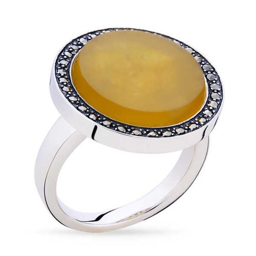 Anel em Prata 925 com Ágata e Marcassitas 142721