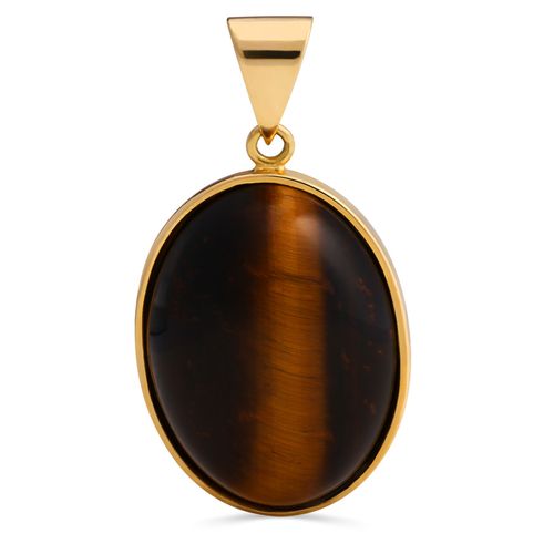 Pingente em Ouro Amarelo 18k com Olho de Tigre 105973 Pingente em Ouro Amarelo 18k com Olho de Tigre 105973