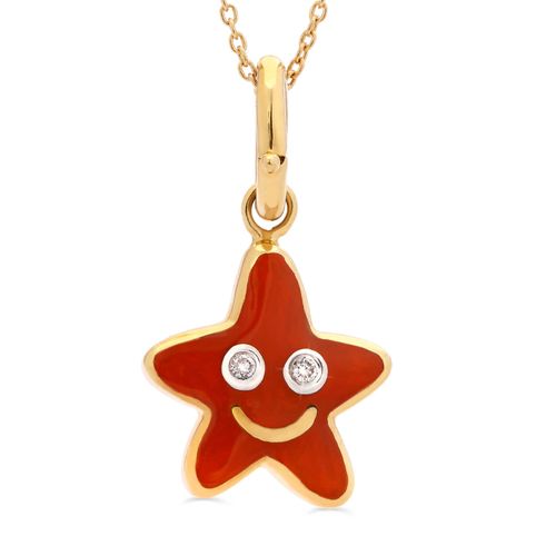 Pingente Estrela em Ouro Amarelo 18k com Mina e Diamantes 179974