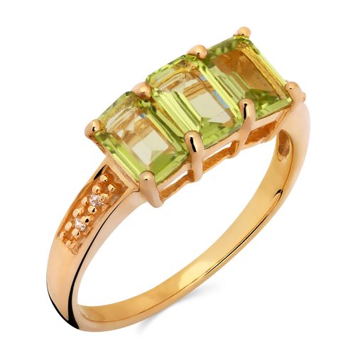 Anel em Prata 925 com Peridoto e Zircônias 158212