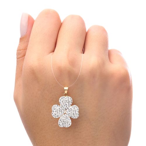 Pingente Trevo em Ouro Amarelo 18k com Cristais Swarovscki 154073