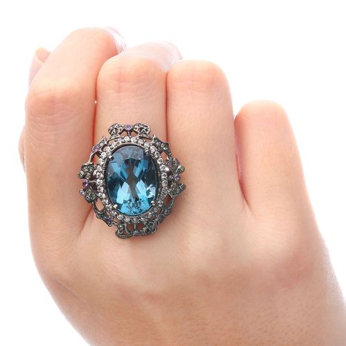 Anel Linha Premium em Prata 925 com Mix de Pedras Naturais 192035