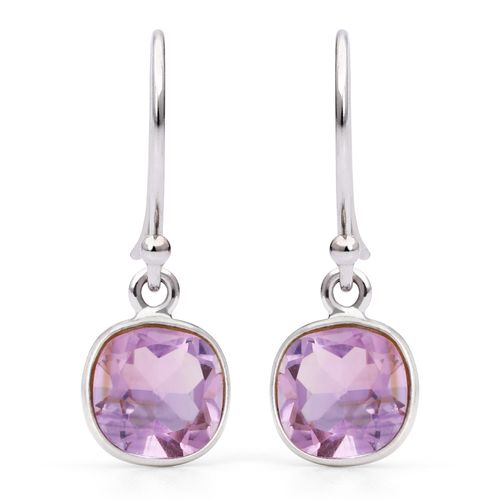 Par de Brinco em Prata 925 com Ametistas 196289