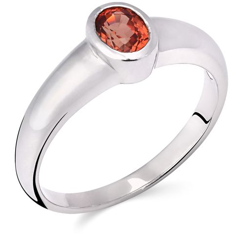 Anel em Prata Safira Laranja 163773