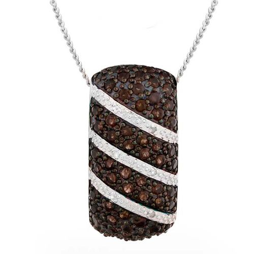 Pingente em Prata 925 com Topázios Smoke e Diamantes 101793