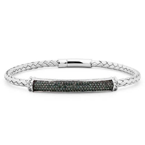 Bracelete em Prata 925 com Diamantes Verdes 138292