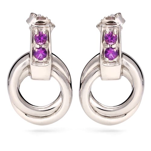 Brinco em  Prata 925 com  Ametista 169657