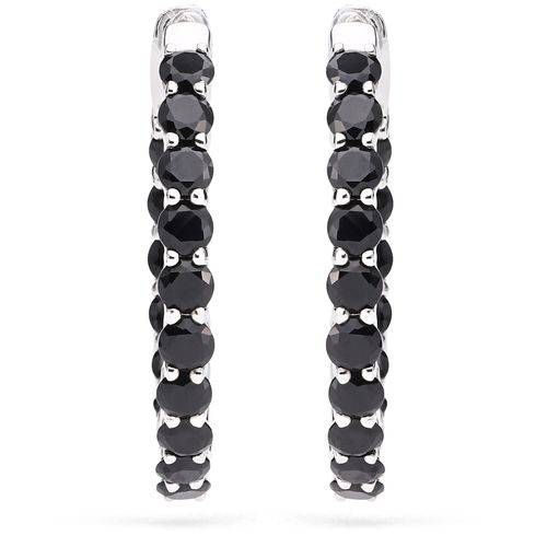 Argola em Prata 925 com Black Spinel 199369 Argola em Prata 925 com Black Spinel 199369