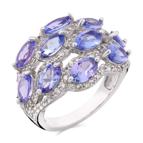 Anel em Prata 925 Colmeia com Tanzanitas 177319