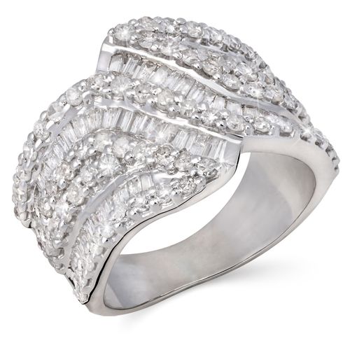 Anel em Ouro Branco 18k com Diamantes 125582