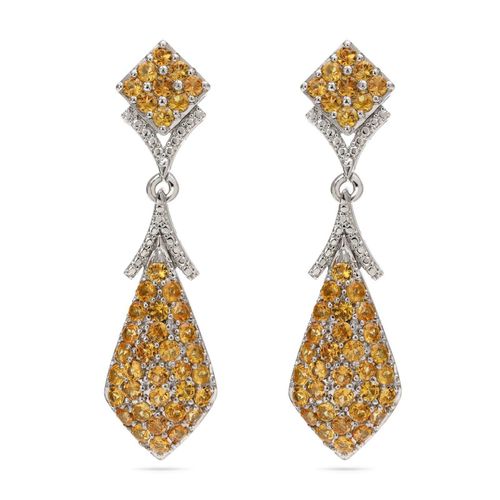 Par de Brinco em Prata 925 com Citrinos 174842