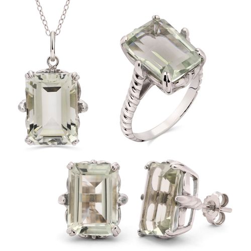 Conjunto em Prata 925 com Ametista Verde 194138