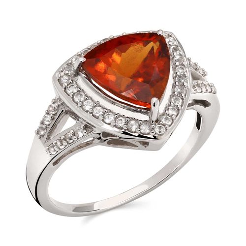 Anel em Prata 925 com Hessonita Delta e Topázios 119949