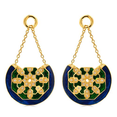 Par de Brincos em Prata 925 com Zircônias e Minas 177316