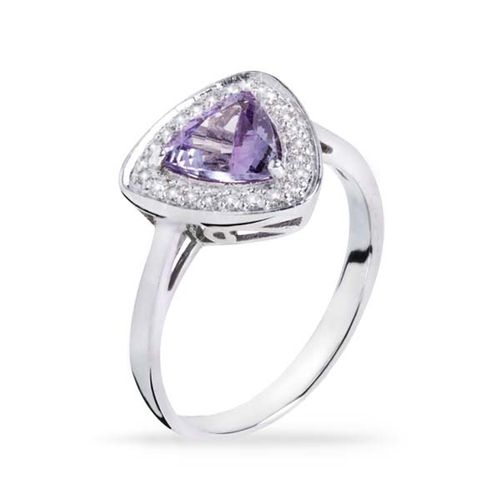 Anel em Prata 925 com Tanzanita Delta e Diamantes 133080