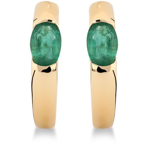 Par de Brinco em Ouro Amarelo 18k com Esmeraldas 101017