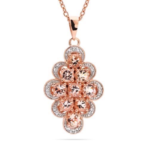 Pingente em Prata 925 com Morganitas e Zircônias 176159