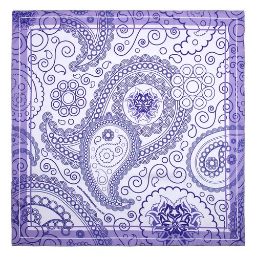 Lenço Lilás Com Mandalas Simbolo Medalhão Persa 199494