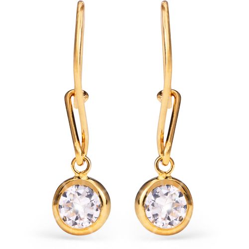 Par de Brinco Infantil em Ouro Amarelo 18 k com Zirconias 199455