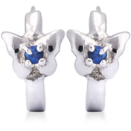 Par de Brinco argolinha em Prata 925 Borboletinhas com Safiras 199021 Par de Brinco argolinha em Prata 925 Borboletinhas com Safiras 199021