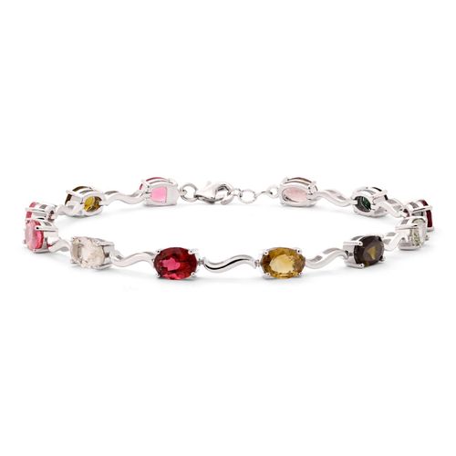 Pulseira em Prata 925 com Turmalinas Coloridas 143108