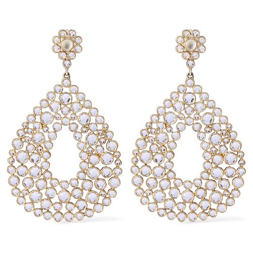 Par de Brinco Linha Setara em Prata 925 com Topázios Brancos 128209