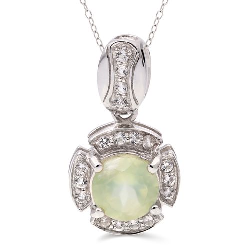 Pingente em Prata 925 com Prenita e Topázio Branco 158076