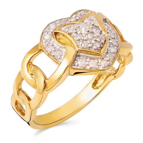 Anel Coração Prata 925 com Diamantes 196846