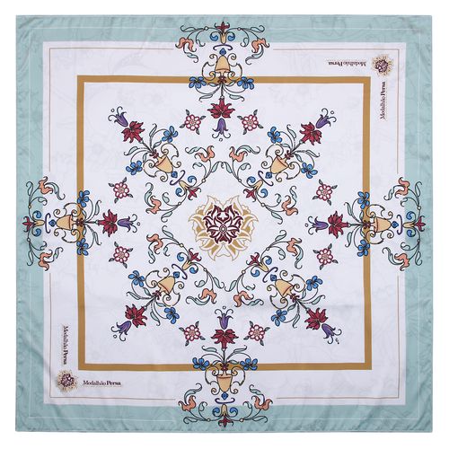 Lenco Floral Medalhão Persa com Verde Multi Colour 199495