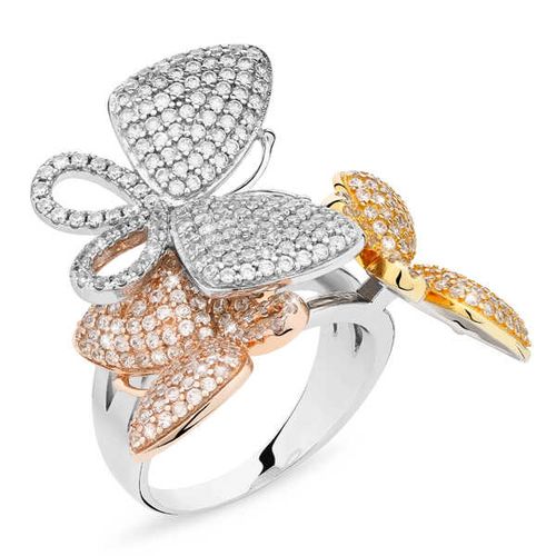 Anel Borboleta em Prata 925 com Zircônias 150900