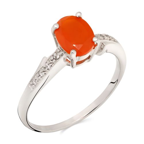 Anel em Prata 925 Com Cornalina e Topázio Branco 164157