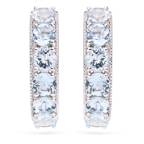 Argola em Prata 925 com Água Marinha 199370