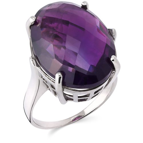 Anel em Prata 925 com Ametista Oval 199404 Anel em Prata 925 com Ametista Oval 199404
